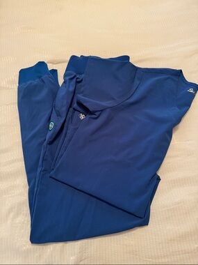 Uniform Advantage Women's Royal Blue Medical Scrub Set made of recycled material